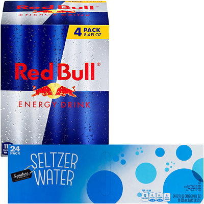 24-pk., 12-oz. cans. Or 4-pk., 8.4-oz. Red Bull. +CRV(CA...