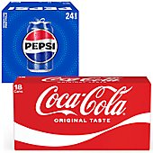 18-pk. cans Or 24-pk. cans Pepsi. Limit 2.