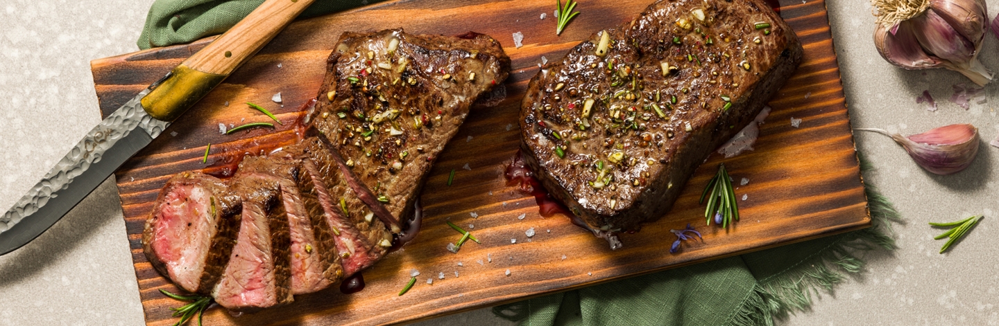Cedar Plank Steak with Sweet Honey-Rosemary Butter
