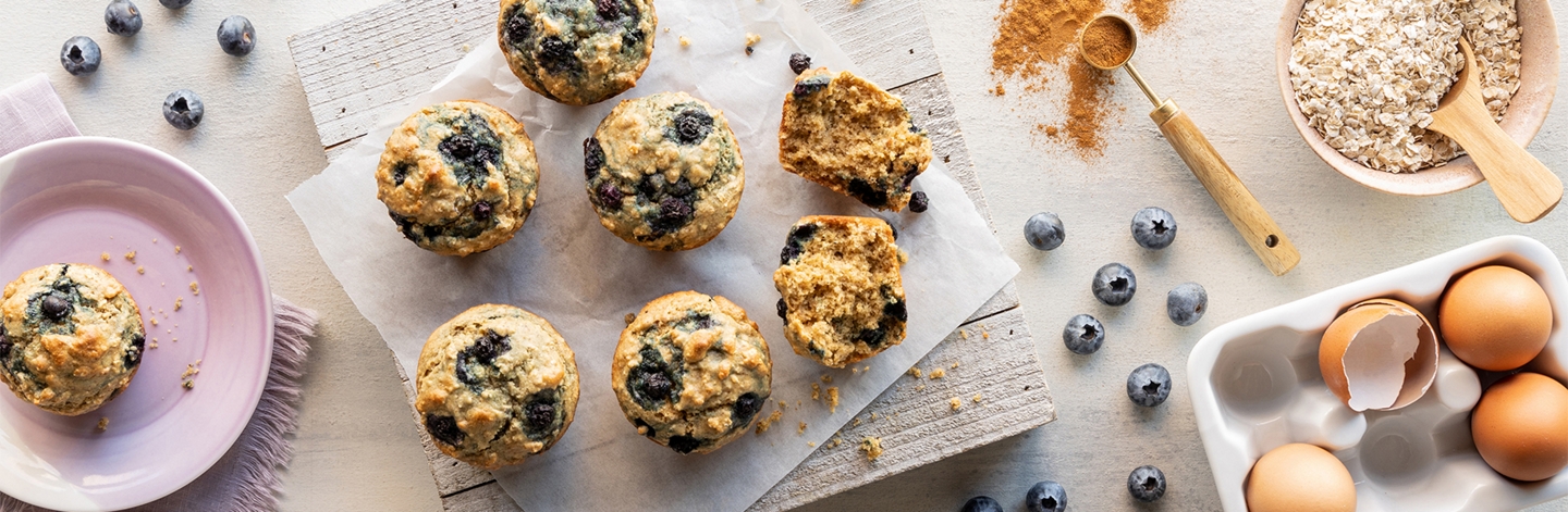 Gluten-Free Blueberry Pancake Power Muffins