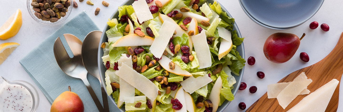 Pear Pistachio Salad with Lemon-Poppyseed Dressing