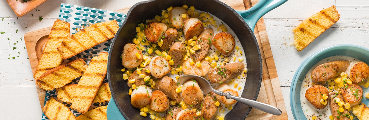 Southern Skillet Buttery Beer-Glazed Scallops