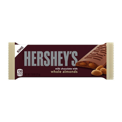 Hersheys Milk Chocolate With Whole Almonds King Size Candy Bar - 2.6 Oz - Image 1