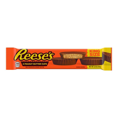 Reeses Milk Chocolate King Size Peanut Butter Cups Candy Pack - 2.8 Oz