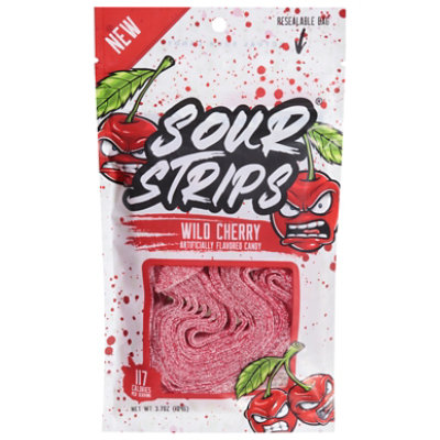 Sour Strips Wild Cherry Candy - 3.7 Oz - Image 2