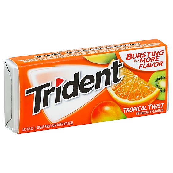 Trident Gum Sugar Free With Xylitol Tropical Twist - 18 Count