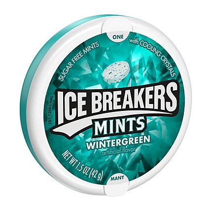 ICE BREAKERS Wintergreen Flavored Sugar Free Breath Mints Tin - 1.5 Oz - Image 1
