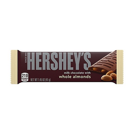 HERSHEY'S Milk Chocolate With Whole Almonds Candy Bar - 1.45 Oz