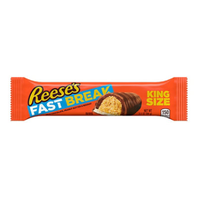 Reeses Fast Break Milk Chocolate Peanut Butter And Nougat King Size Candy Bar - 3.5 Oz - Image 1