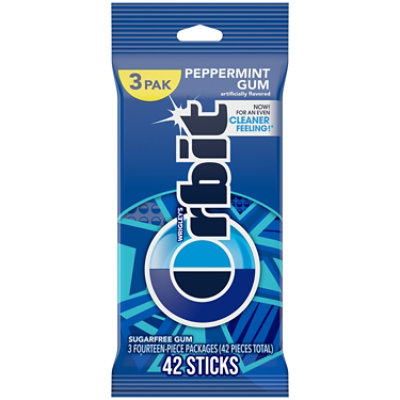 Orbit Sugar Free Chewing Gum Peppermint Multipack - 3-14 Count - Image 1