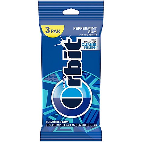 Orbit Sugar Free Chewing Gum Peppermint Multipack - 3-14 Count