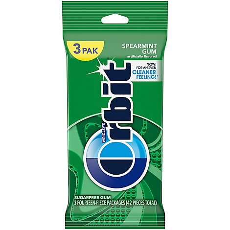Orbit Sugar Free Chewing Gum Spearmint Multipack - 3-14 Count