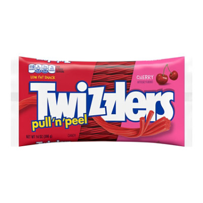 Twizzlers Pull N Peel Cherry Flavored Licorice Style Low Fat Candy Bag - 14 Oz - Image 1