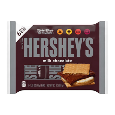 HERSHEY'S Milk Chocolate S'mores Candy Bars - 6-1.55 Oz - Image 1