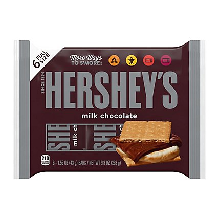 HERSHEY'S Milk Chocolate Candy Bars - 6-1.55 Oz - Image 1
