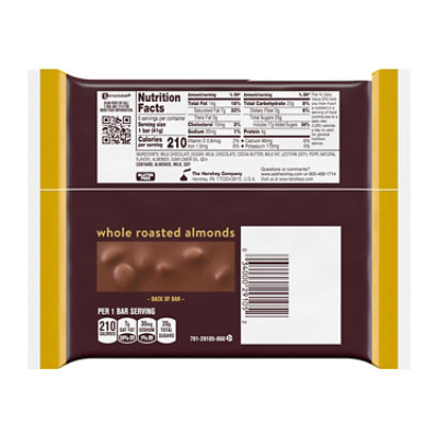 HERSHEY'S Milk Chocolate with Whole Almonds S'mores Candy Bars -  6-1.45 Oz - Image 2