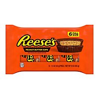 Reese's Milk Chocolate Peanut Butter Cups Candy Packs 6 Count - 1.5 Oz - Image 1