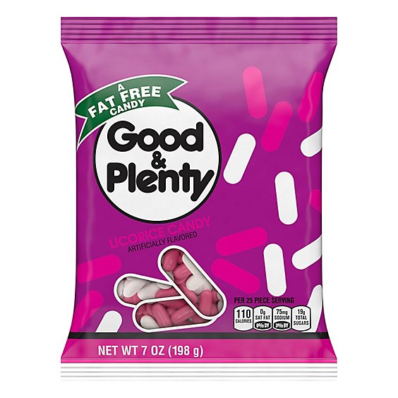 Good & Plenty Licorice Fat Free Candy Bag - 7 Oz