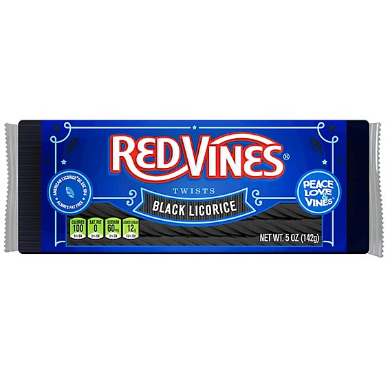 Red Vines Twists Soft & Chewy Candy Black Licorice Tray - 5 Oz