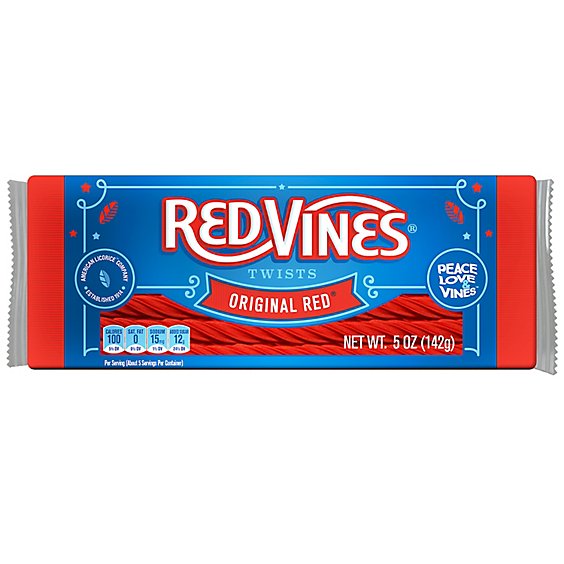 Red Vines Twists Chewy Candy Licorice Original Red Tray - 5 Oz