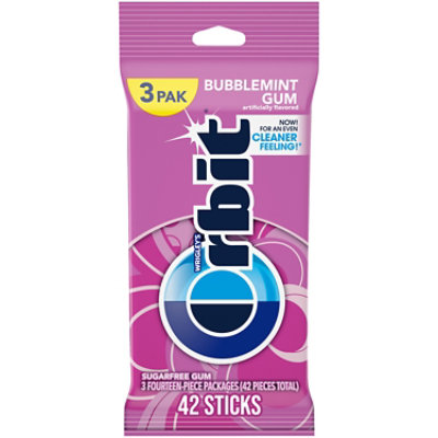 Orbit Bubblemint Sugarfree Gum Multipack 3 Pack - Image 1