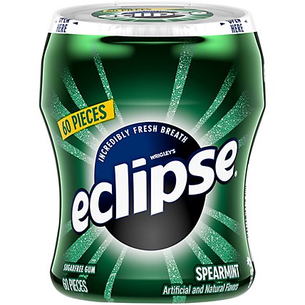 Eclipse Sugar Free Chewing Gum Spearmint Bottle - 60 Count - Image 2