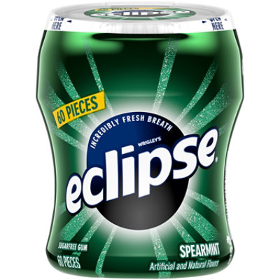 Eclipse Sugar Free Chewing Gum Spearmint Bottle - 60 Count