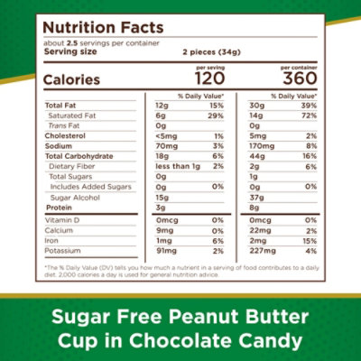 Russell Stover Sugar Free Peanut Butter Cup Chocolate Candy Bag - 3 Oz - Image 3