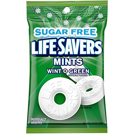 Life Savers Sugar Free Mints Hard Candy Wint O Green Bag - 2.75 Oz - Image 2