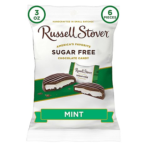 Russell Stover Chocolate Mint Patties Covered in Chocolate Candy - 3 Oz