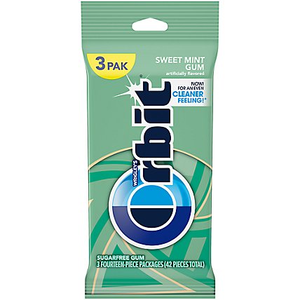 Orbit Sugar Free Sweet Mint Chewing Gum - 3-14 Count - Image 1