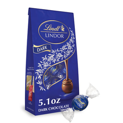 Lindt LINDOR Dark Chocolate Candy Truffles Bag - 5.1 Oz - Image 1