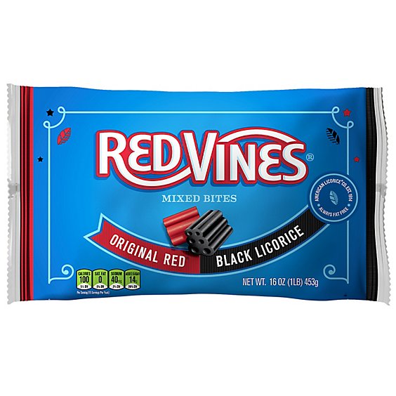 Red Vines Mixed Bites Candy Red & Black Licorice Bag - 16 Oz