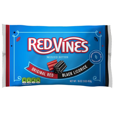 Red Vines Licorice Mixed Bites Original Red And Black Bag - 16 Oz