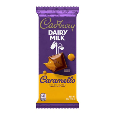 Cadbury Dairy Milk Caramello Milk Chocolate And Creamy Caramel Candy Bar - 4 Oz