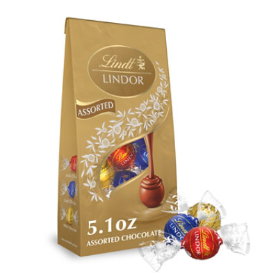 Lindt LINDOR Assorted Chocolate Candy Truffles Bag - 5.1 Oz - Albertsons