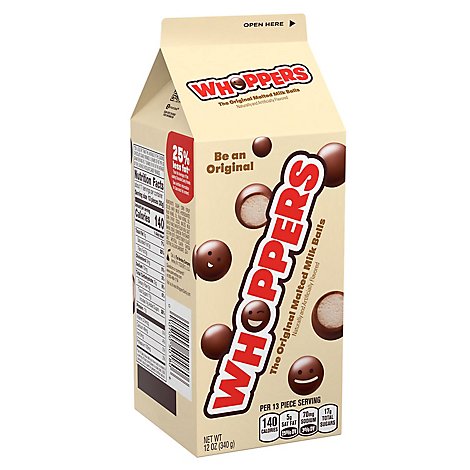 Whoppers Chocolate Malted Milk Ball Candy Carton - 12 Oz