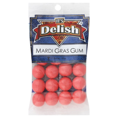 Its Delish Mardi Gras Gum - 3 Oz