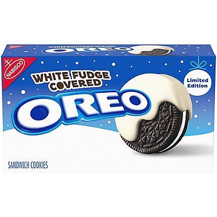 OREO Holiday Edition White Fudge Covered Sandwich Cookies - 8.5 Oz - Image 1
