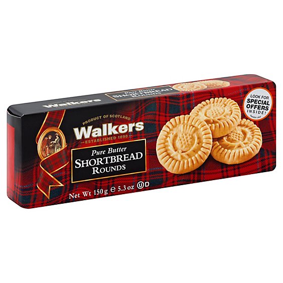 Walkers Shortbread Pure Butter Rounds - 5.3 Oz