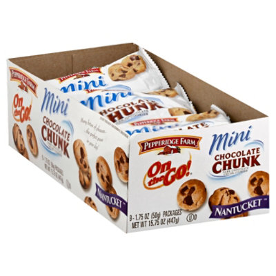Pepperidge Farm Nantucket Cookies Chocolate Chunk Crispy Dark Chocolate Mini Tray - 9-1.75 Oz - Image 1