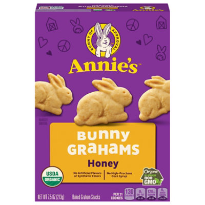 Annies Homegrown Bunny Grahams Graham Snacks Organic Baked Honey - 7.5 Oz - Image 1