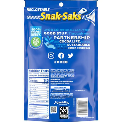 OREO Snak Saks Mini Chocolate Sandwich Cookies - 8 Oz - Image 8