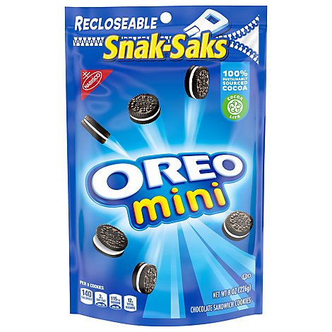 OREO Snak Saks Mini Chocolate Sandwich Cookies - 8 Oz