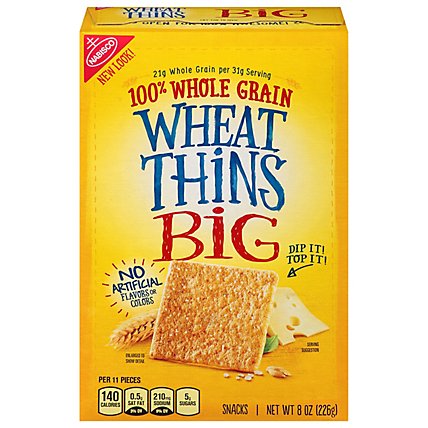 Wheat Thins Snacks Big 100% Whole Grain - 8 Oz - Image 1