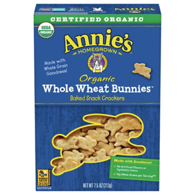 Annies Homegrown Crackers Organic Baked Snack Whole Wheat Bunnies - 7.5 Oz - Image 3