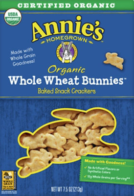 Annies Homegrown Crackers Organic Baked Snack Whole Wheat Bunnies - 7.5 Oz - Image 2