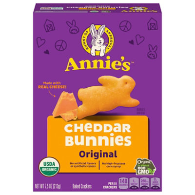 Annies Homegrown Cheddar Bunnies Crackers Organic Baked Snack - 7.5 Oz - Image 3