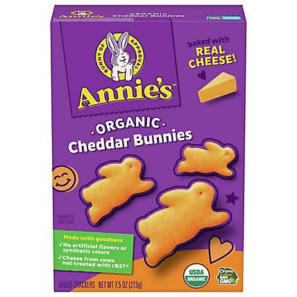 Annies Homegrown Cheddar Bunnies Crackers Organic Baked Snack - 7.5 Oz - Image 2