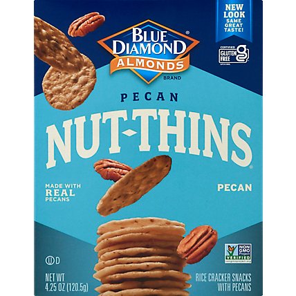 Blue Diamond Nut Thins Cracker Snacks Pecan Nut & Rice - 4.25 Oz - Image 2